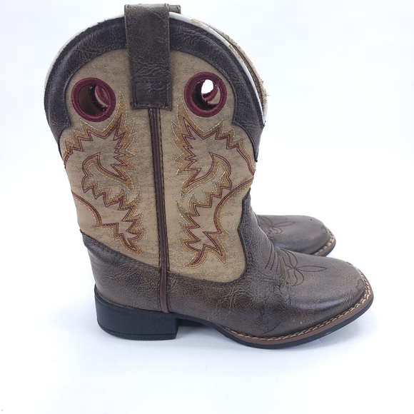 Laredo Boys' Collared Western Cowboy Boots Square Toe Size 11.5 Kids LC2261 - Picture 1 of 7